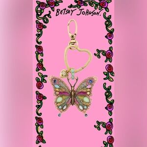 Betsey Johnson Butterfly Bag Charm Key Chain